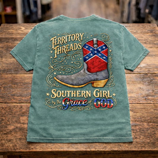 Southern Girl by the Grace of God Design Short Sleeve Premium T-Shirt