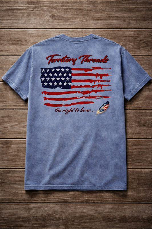 Territory Threads Right to Bear Short Sleeve Premium T-Shirt 100% Ring-spun Cotton
