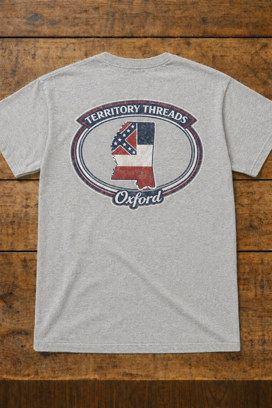 Oxford Mississippi Design School Colors T-Shirt Gray