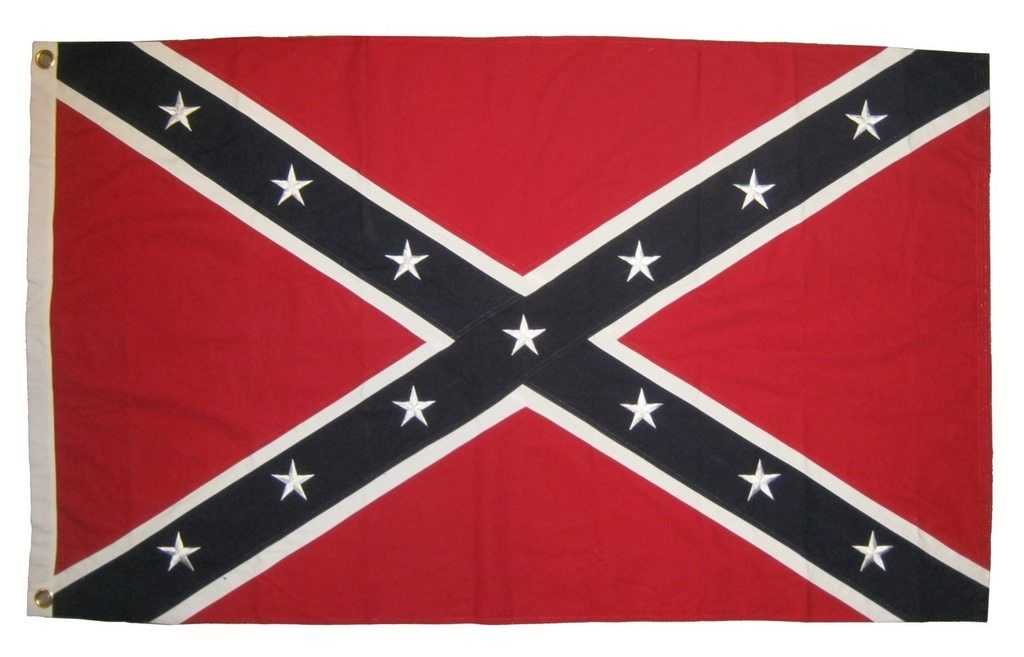Rebel Battle Casket Flag Cotton 5x9.5 feet sewn embroidered with brass grommets for ceremonial display