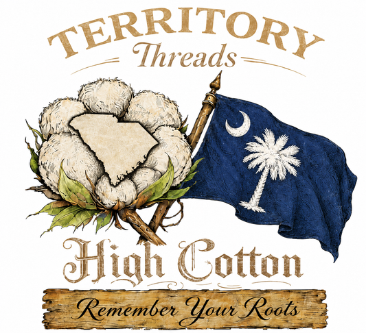 South Carolina Flag High Cotton Short Sleeve Premium T-Shirt Back Design