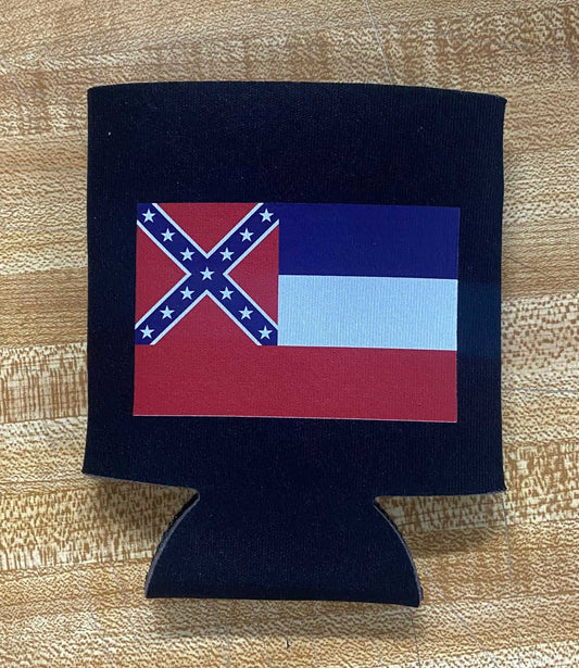 Old Mississippi Flag Can Koozie Coozie Black