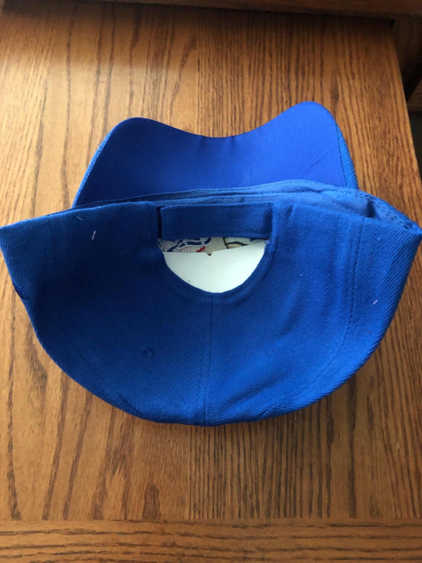 CSA Rebel with Battle Flag and Kepi Embroidered Blue Cap Hat Underside View