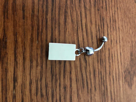 Camo Confederate Battle Flag Navel Belly Button Ring Body Jewelry showing reverse side