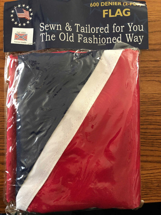General Nathan Bedford Forrest Battle Flag 600D Nylon 3' x 5' in Package