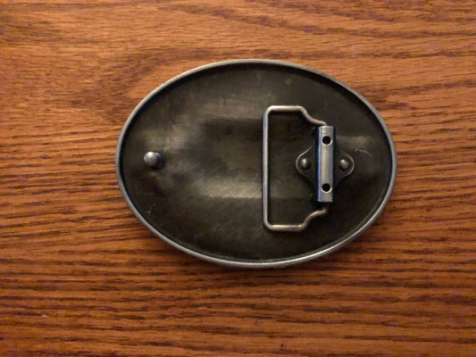 Louisiana CSA Battle Flag Metal Belt Buckle Reverse Side