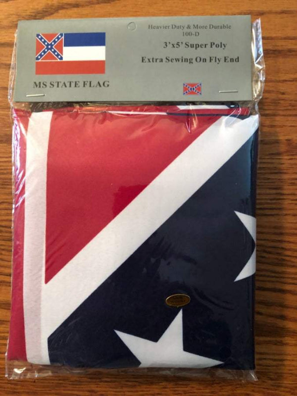 Old Mississippi State Flag 3x5 polyester banner with vintage design and brass grommets