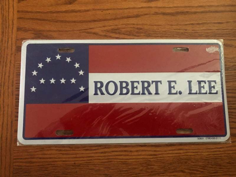 Robert E. Lee Headquarters Flag decorative aluminum license plate tag for Civil War memorabilia collectors