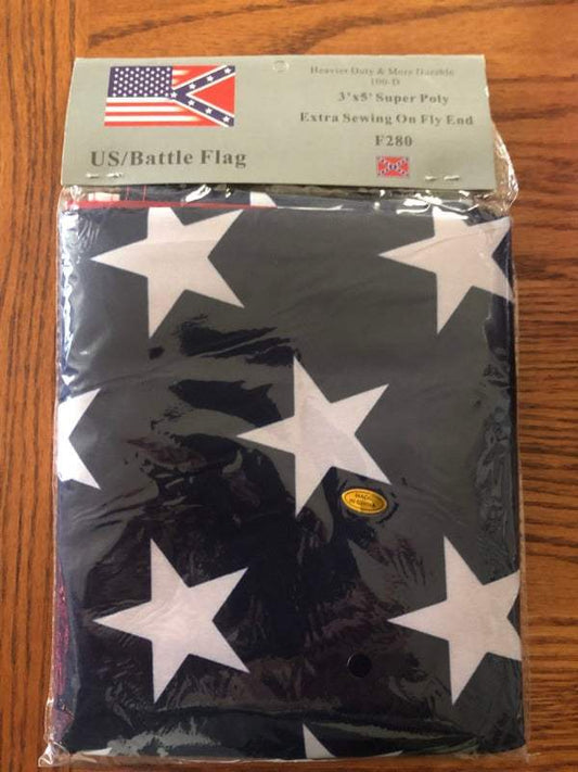 USA-CSA Battle Fade-in Hybrid Flag 3x5 feet polyester with brass grommets and fade-resistant design