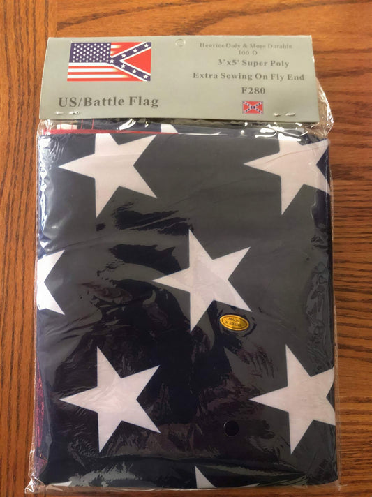 USA-CSA Battle Fade-in Hybrid Flag 3x5 feet polyester with brass grommets and fade-resistant design
