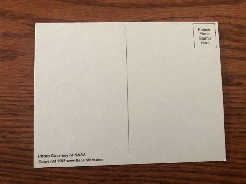 South Side of the Moon Post Card reverse side