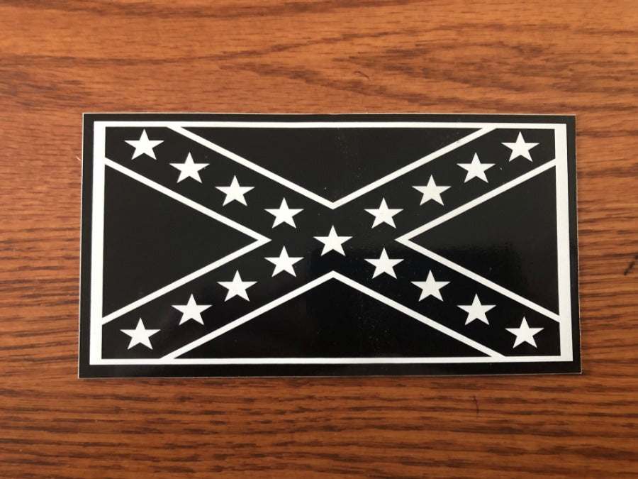 Black and White No Quarter Rebel Battle Flag Decal Bumper Sticker