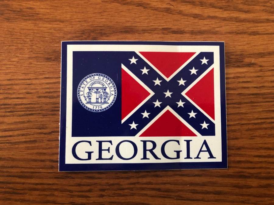 Old Georgia 1956 State Flag Decal Bumper Sticker 3" X 4"