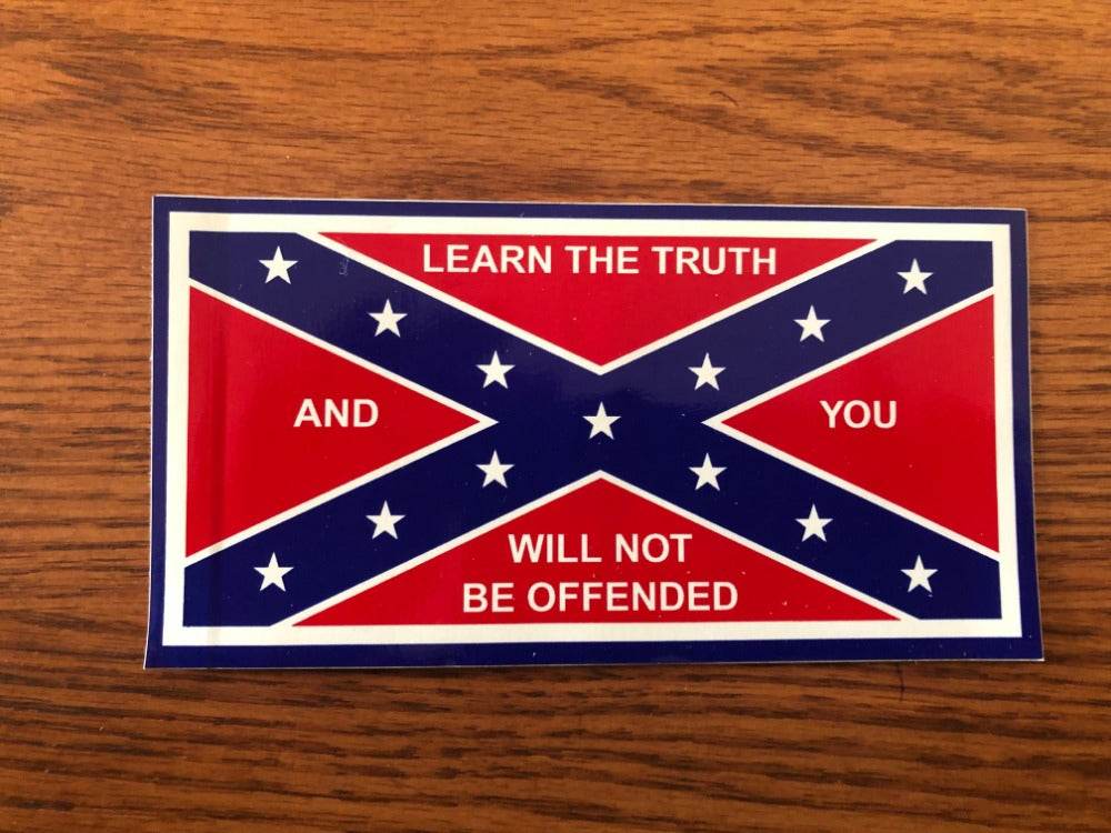 Learn The Truth Rebel Battle Flag Decal Bumper Sticker