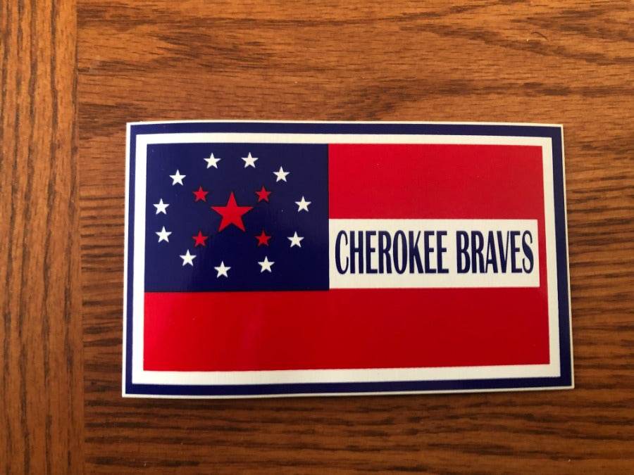 Cherokee Braves General Stand Watie Flag Decal Bumper Sticker