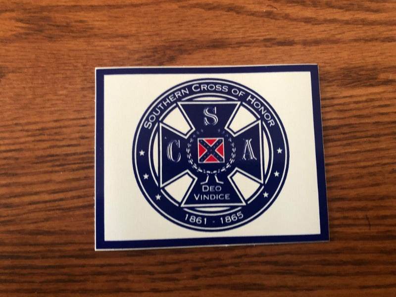 Southern Cross of Honor Decal Bumper Sticker 3x4 inch weather-resistant vinyl for vehicle or window display