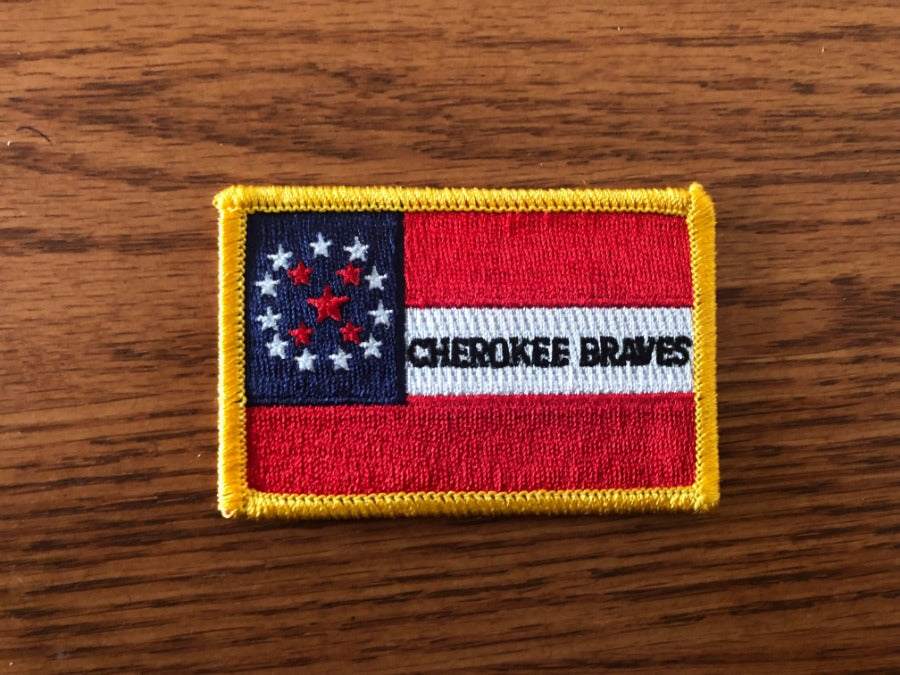 Cherokee Braves General Stand Watie flag embroidered patch 2x3 inches adhesive backed