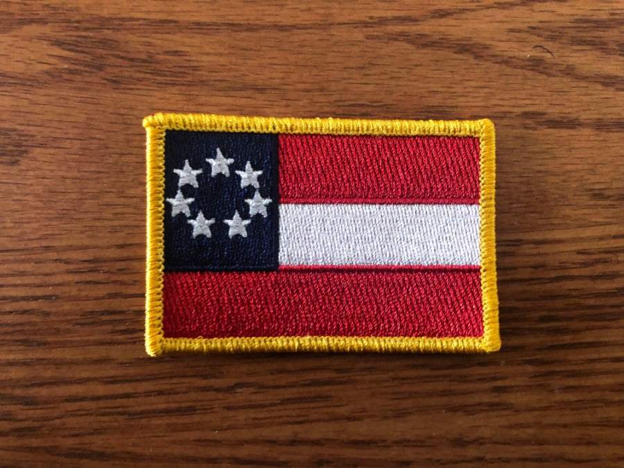 First 1st CSA National Flag 7 Star Stars & Bars embroidered patch 2x3 inches adhesive backed