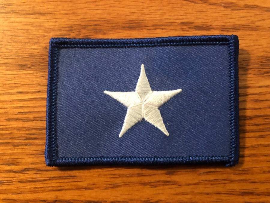 Bonnie Blue Flag embroidered patch 2x3 inches adhesive backed iron or sew on