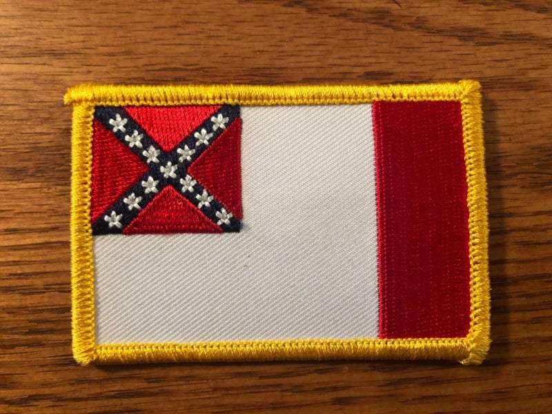 Third 3rd CSA National Flag Blood Stained Banner 2x3 inch embroidered patch with adhesive backing