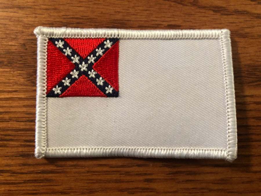 Second 2nd CSA National Flag stainless banner embroidered patch 2x3 inches with adhesive backing