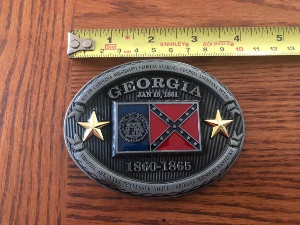 1956 Old Georgia Flag Metal Belt Buckle