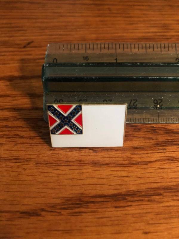 Second 2nd CSA National Flag Stainless Banner Pin gold back accessory for hats and lapels