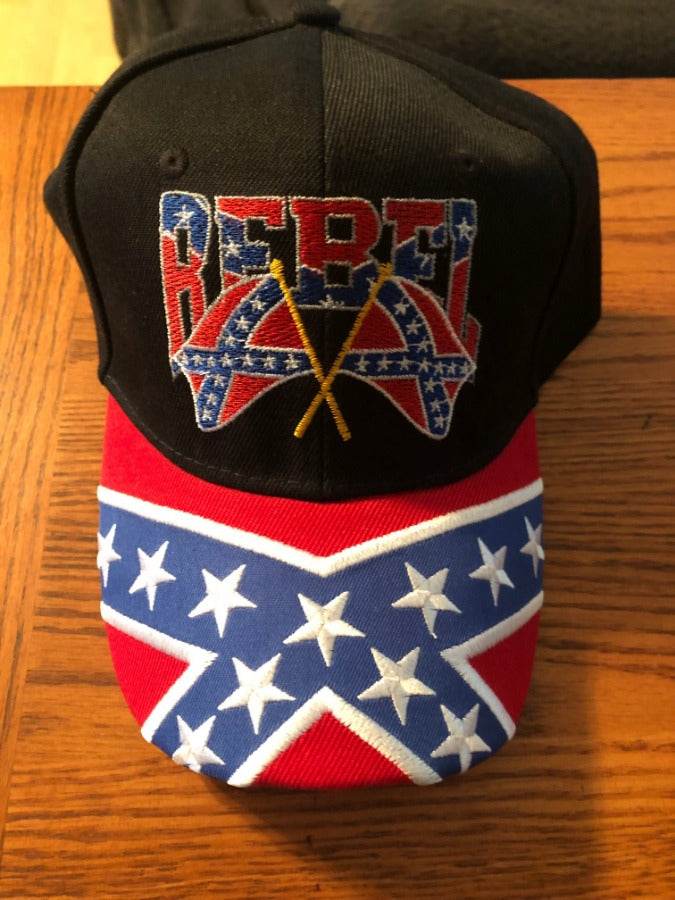 Rebel Battle Flag Embroidered Black Cap
