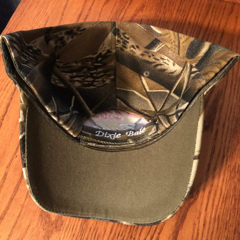 Dixie Babe camo embroidered cap hat made of 100% cotton with velcro closure and embroidered design