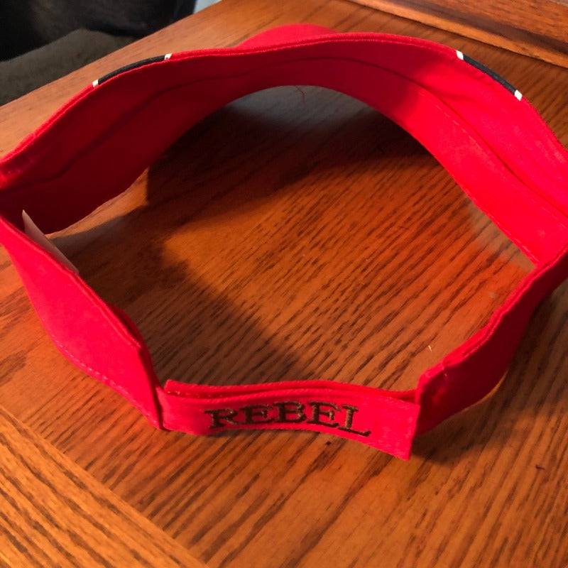 Rebel Battle Flag Visor 100% cotton adjustable sun shield with embroidered battle flag design