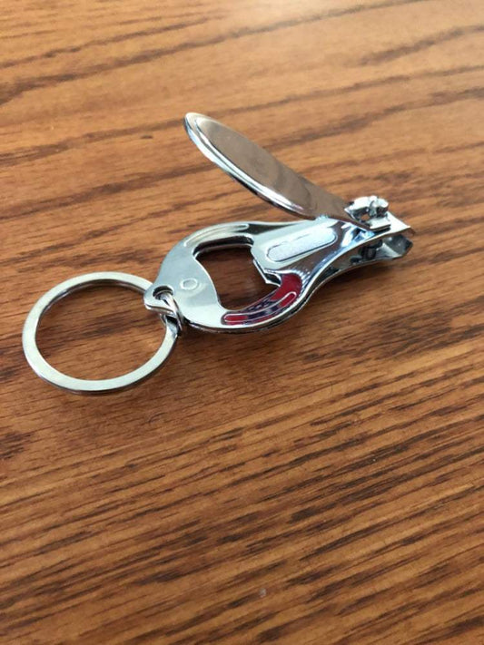 Rebel Battle Flag Nail Clipper keychain with bottle opener and multi-use tool by Old Resaca Mercantile