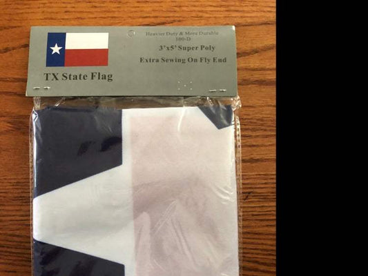 Texas State Lone Star Flag 3x5 feet polyester with brass grommets and extra stitching