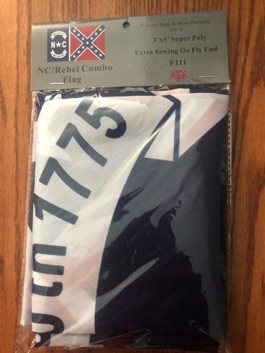 North Carolina Rebel Battle Flag 3x5 polyester with brass grommets and reinforced stitching