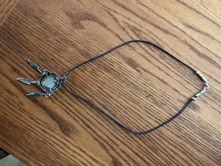 Rebel Heart of Dixie Dreamcatcher Tribal Necklace with Rebel Battle Flag center, 18-inch length, nickel and lead free