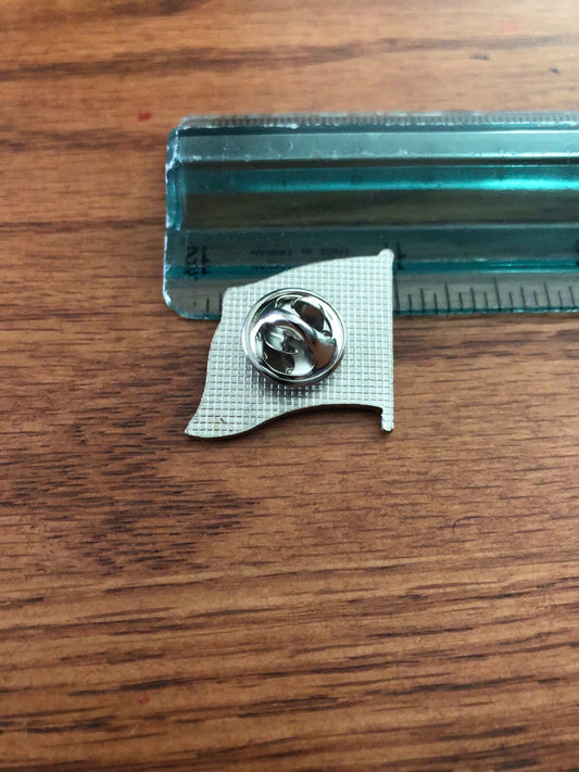 Waving Rebel Battle Flag Pin with silver back worn on hat or lapel