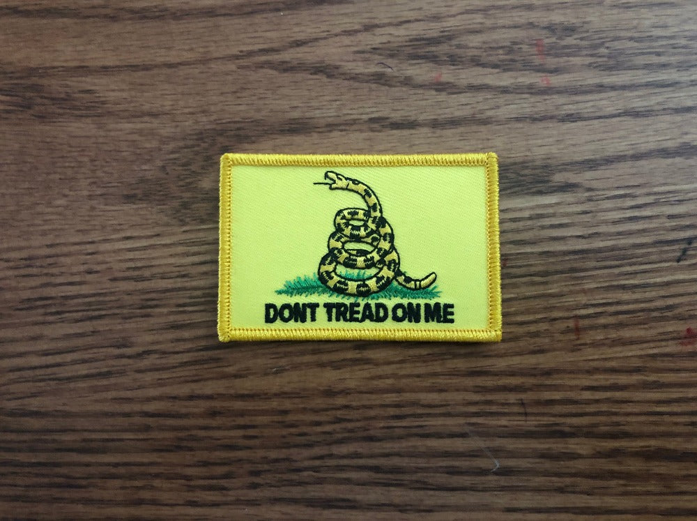 Dont Tread on Me Gadsden Flag Patch embroidered adhesive backed 2x3 inches