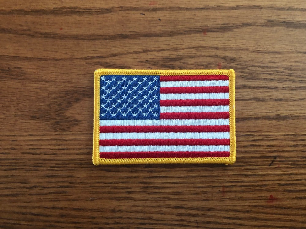 U.S. Flag Patch United States Stars and Stripes embroidered adhesive backed 2.25x3.5 inches
