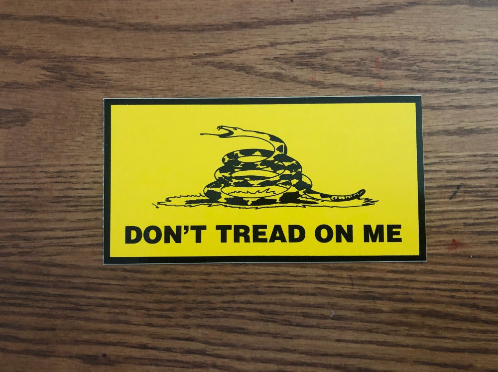 Dont Tread on Me Gadsden Flag decal bumper sticker 3x6 inches vinyl weather-resistant outdoors