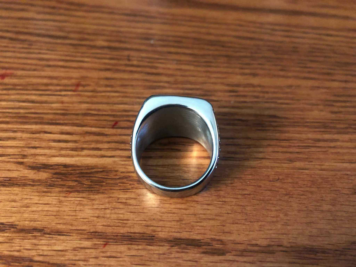 SUPERIOR QUALITY MENS 316 STAINLESS STEEL REBEL BATTLE FLAG RING