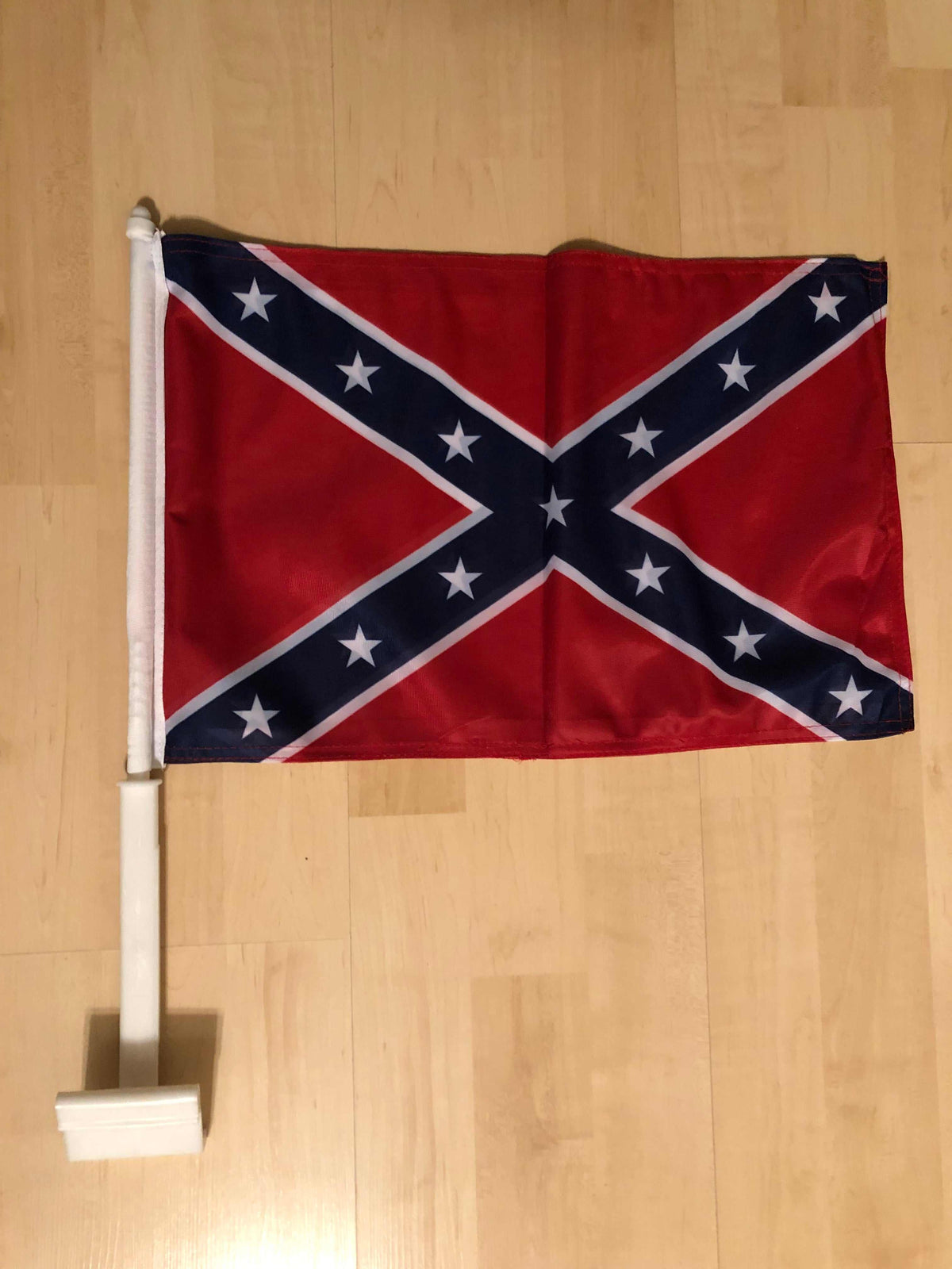 Rebel Battle Flag Auto Window Flag 12x18 inch polyester car window flag with double-sided print and plastic snap loops