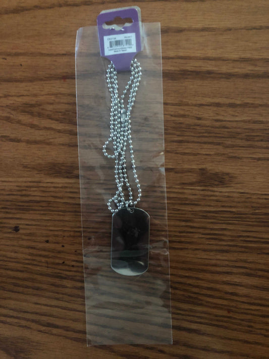 USA-CSA Rebel Battle Flag fade in hybrid dog tag styled necklace with 23.5-inch ball chain