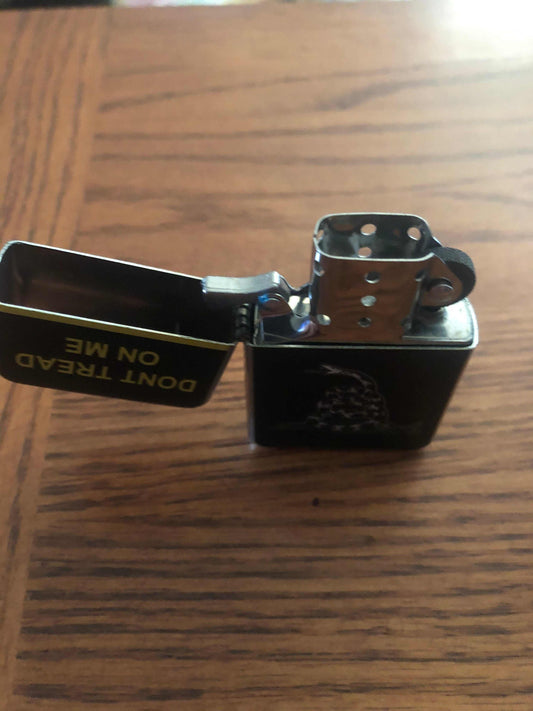 Dont Tread on Me black Gadsden Zippo style windproof cigarette-cigar lighter