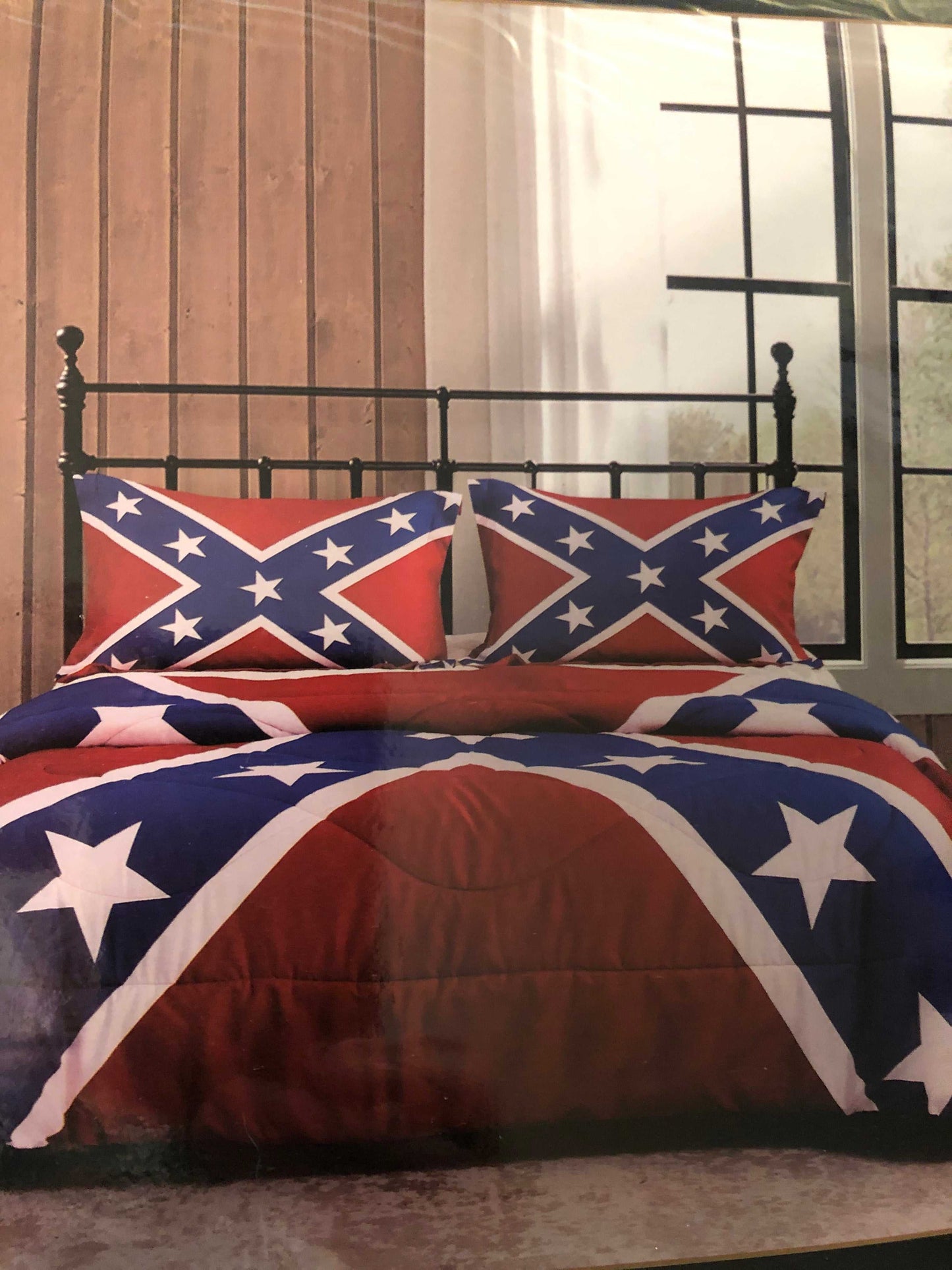 Rebel Battle Flag 3 Piece Queen or Full Size Comforter Set