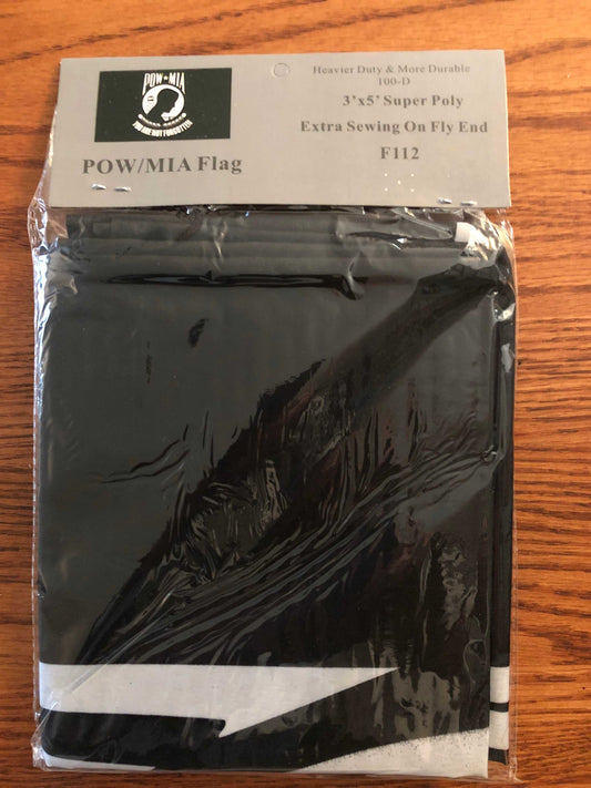 POW MIA Flag 3x5 feet polyester with brass grommets and extra stitching