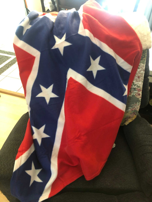 Rebel Battle Flag Polar Fleece Blanket Throw on a chair
