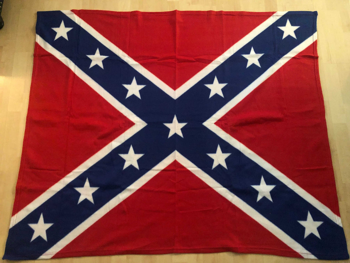 Rebel Battle Flag Polar Fleece Blanket Throw 48x62 inches with soft acrylic fleece and vivid Army of Tennessee design