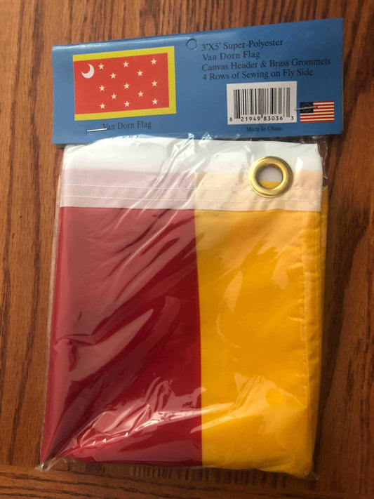Van Dorn Flag 3x5 feet polyester with brass grommets and reinforced stitching