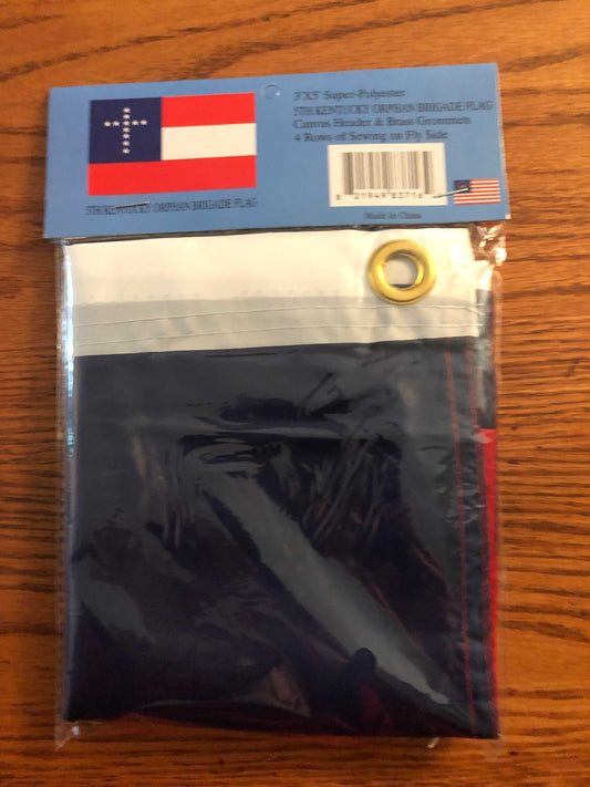 Kentucky 5th Regiment Stars and Bars Orphan Brigade Civil War flag 3x5 polyester with brass grommets and reinforced stitching
