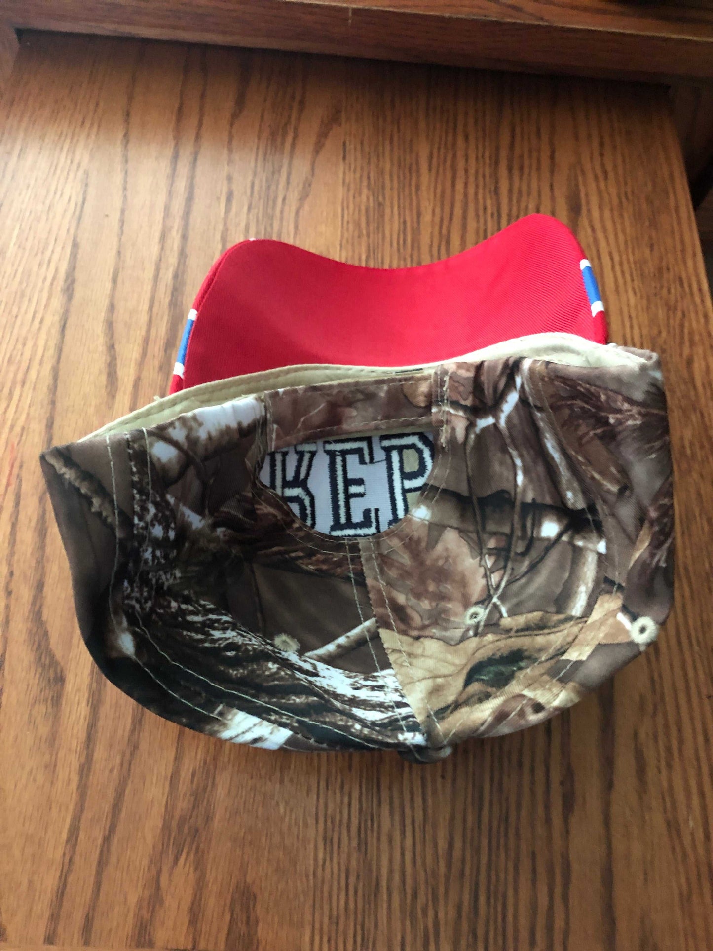 Rebel Embroidered Camo Cap Hat with Battle Flag Bill
