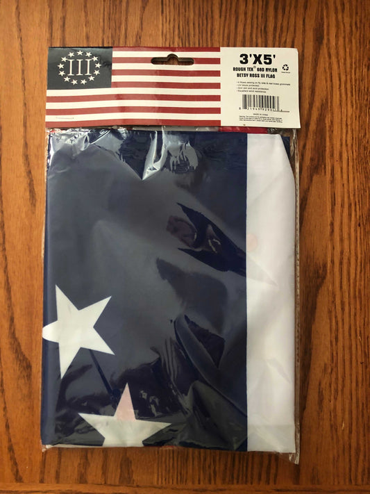 Betsy Ross III 3 Percenter Nyberg Flag 3x5 nylon American flag with 50 stars and brass grommets